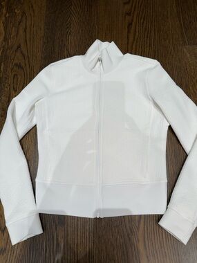 lululemon athletica White Textured Full-Zip Bomber Jacket